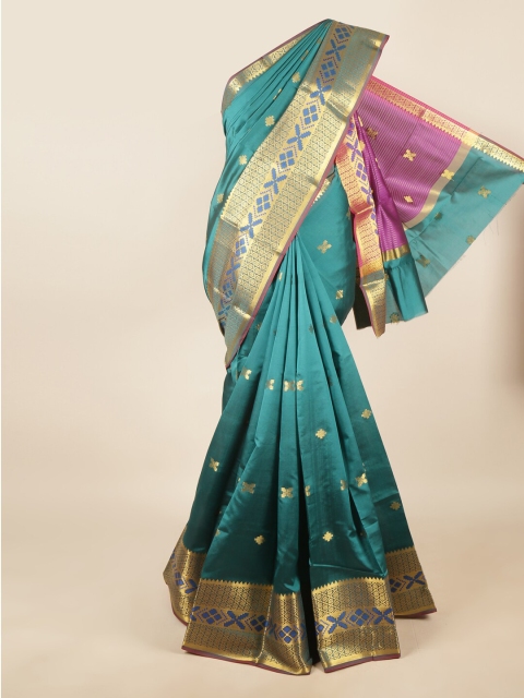 

Pothys Green & Magenta Zari Saree