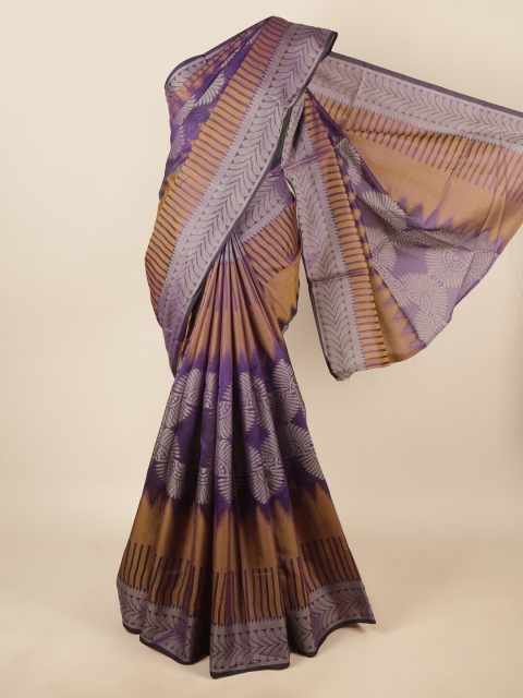 

Pothys Blue & Silver-Toned Woven Design Saree