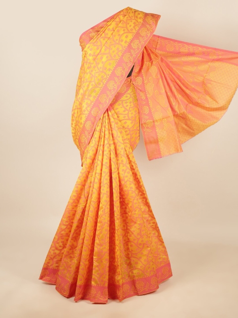 

Pothys Yellow & Pink Ethnic Motifs Saree