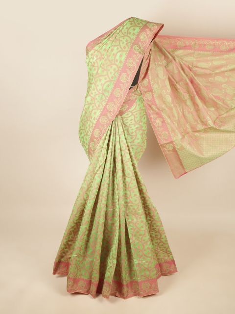 

Pothys Green & Pink Ethnic Motifs Saree