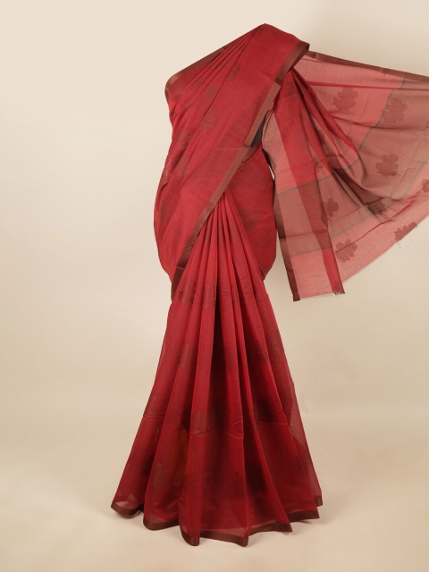 

Pothys Maroon & Brown Printed Saree