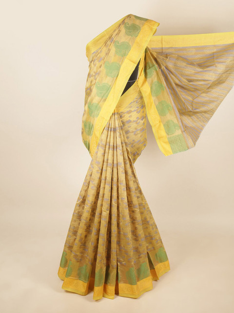 

Pothys Brown & Yellow Ethnic Motifs Printed Saree