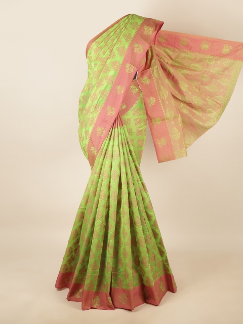 

Pothys Green & Pink Floral Saree