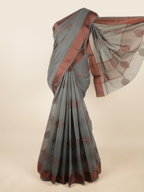 

Pothys Grey & Brown Woven Design Saree