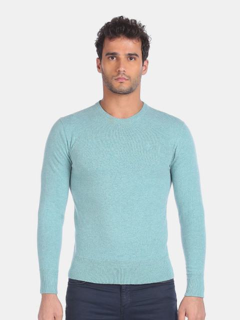 

Arrow Sport Men Turquoise Blue Pullover