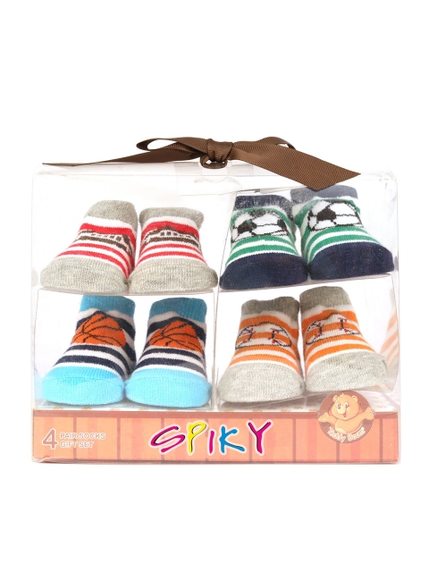 

Spiky Kids Pack Of 4 Assorted Above Ankle-Length Cotton Socks