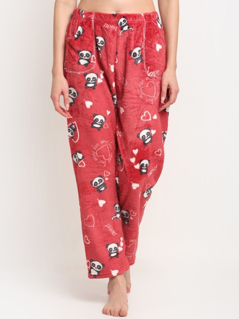 

TAG 7 Women Maroon & Black Printed Lounge Pants