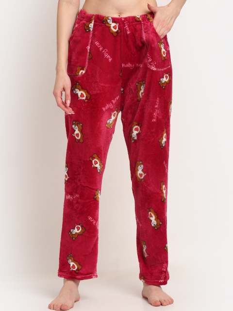 

TAG 7 Women Maroon & White Printed Lounge Pants