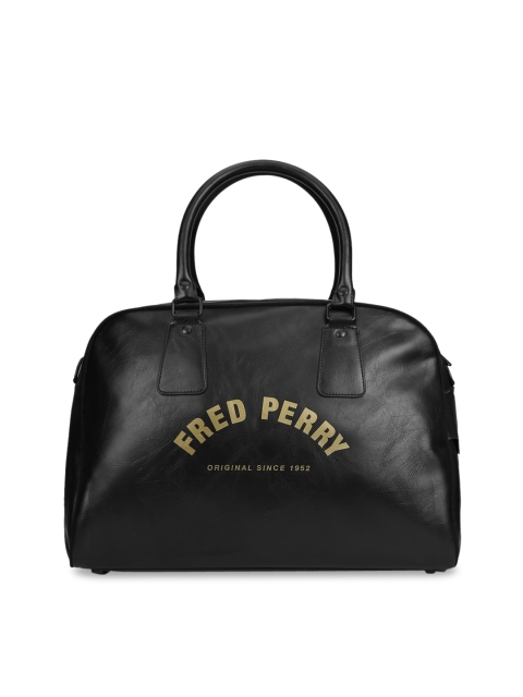 

Fred Perry Black PU Structured Handheld Bag with Cut Work