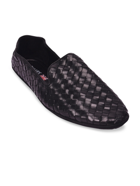

Pavers England Men Black Textured Leather Loafers