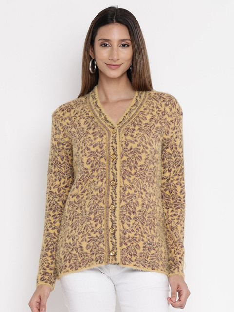 

V2 Value & Variety Women Beige & Pink Floral Printed Cardigan