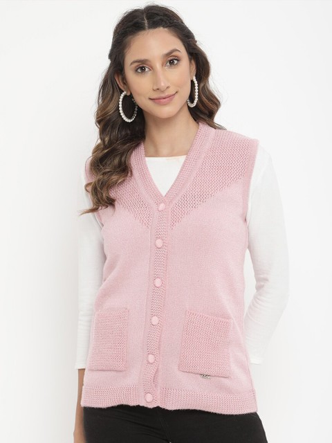 

V2 Value & Variety Women Pink Cotton Cardigan