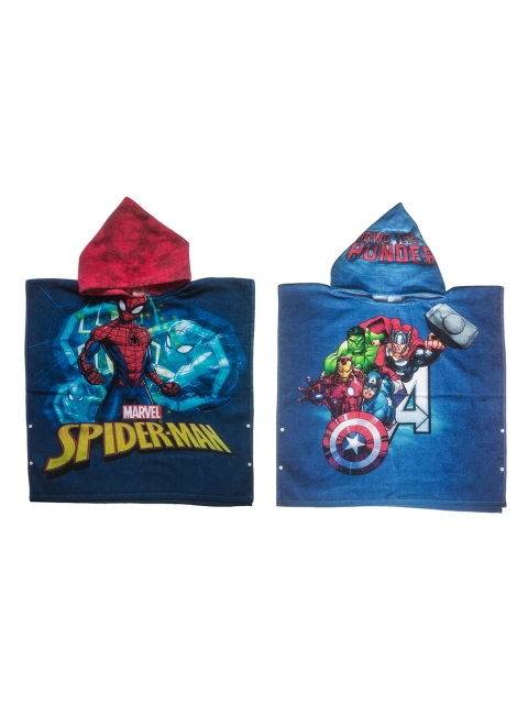 

Marvel Pack of 2 Athom Living Marvel Spiderman and Avengers Kids Hooded Bath Towel, Multi