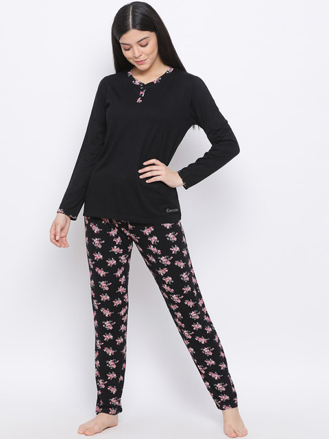 

Kanvin Women Black & Pink Night suit