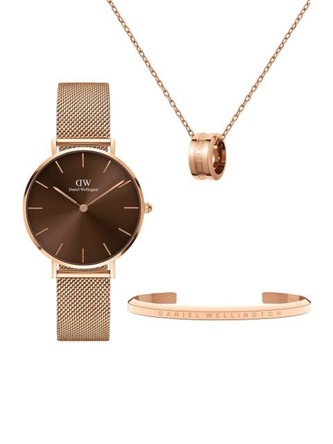 

Daniel Wellington Rose Gold-Toned & Brown Stainless Steel Watch Gift Set DW00501336
