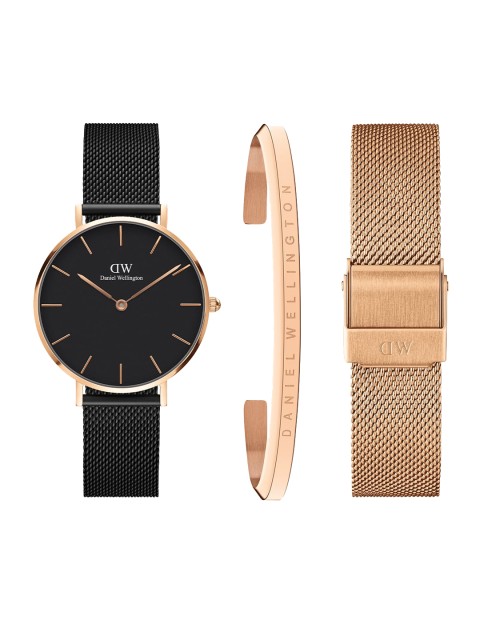

Daniel Wellington Women Black & Rose-Gold Watch Gift Set DW00501332