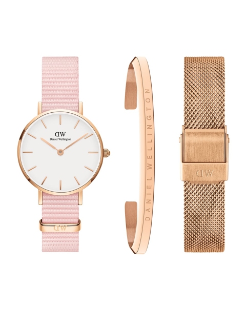 

Daniel Wellington Women Pink & Rose Gold-Toned Watch Gift Set DW00501333