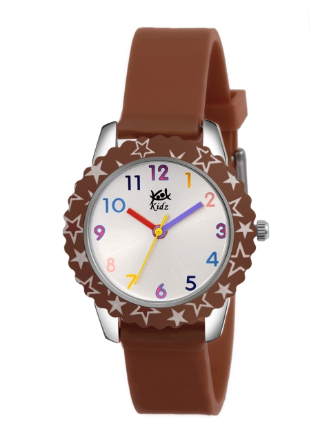 

Kool Kidz Unisex Kids Multicoloured Brass Mother of Pearl Dial & Brown Wrap Around Straps Analogue Watch