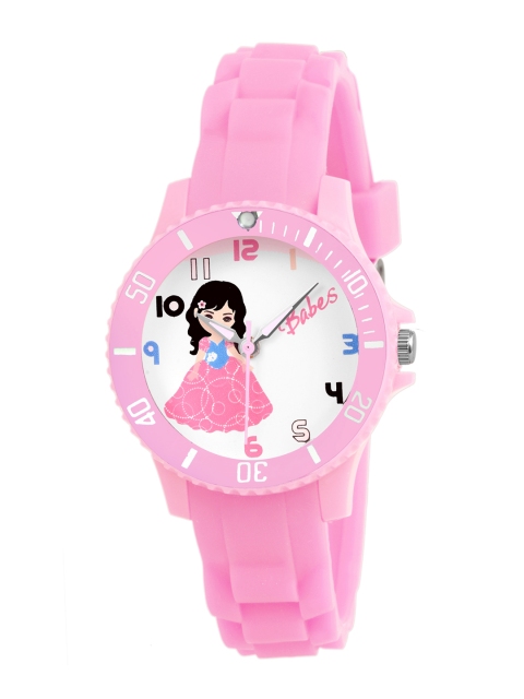 

Kool Kidz Unisex Kids White Brass Dial & Pink Straps Analogue Watch DMK 054