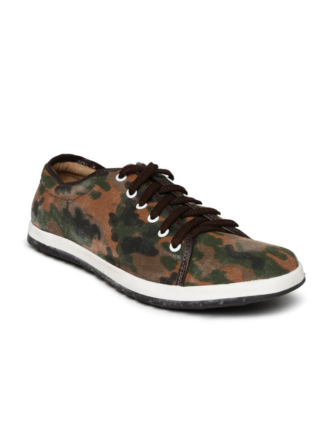

Knotty Derby Men Green & Brown Hooch Camouflage Print Sneakers