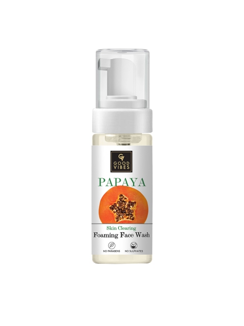 

Good Vibes Papaya Skin Clearing Foaming Face Wash 150ml, Transparent