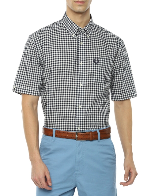 

Fred Perry Men Blue Gingham Checks Checked Casual Shirt