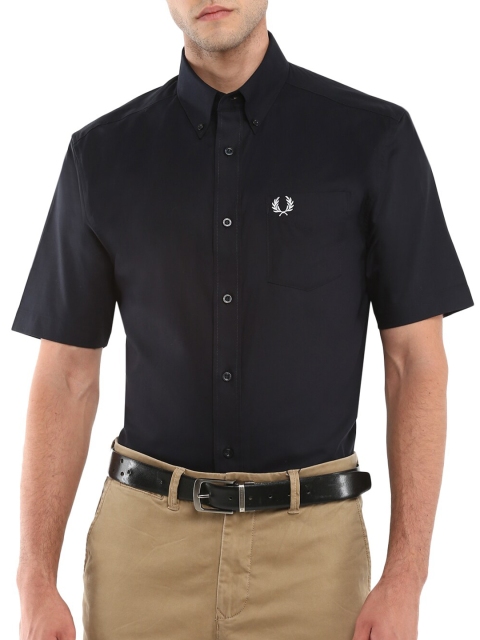

Fred Perry Men Navy Blue Solid Casual Shirt