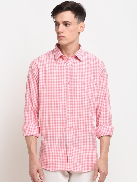 

La Mode Men Pink Slim Fit Gingham Checks Checked Casual Shirt