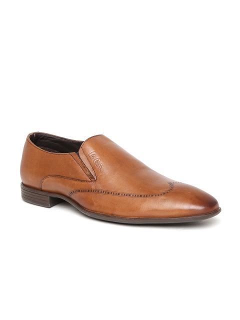 

Lee Cooper Men Tan Brown Leather Semiformal Slip-Ons