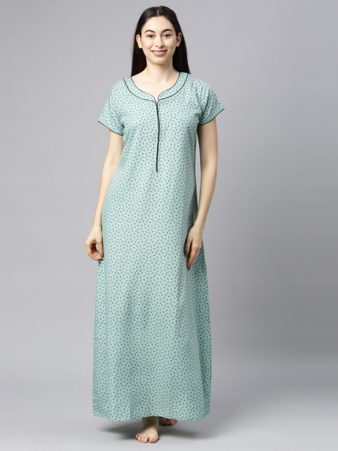 

GOLDSTROMS Green Printed Maxi Nightdress
