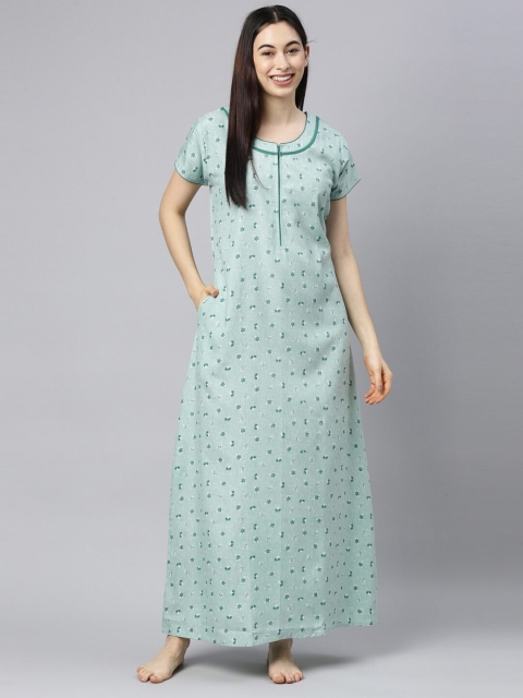 

GOLDSTROMS Green Printed Maxi Nightdress