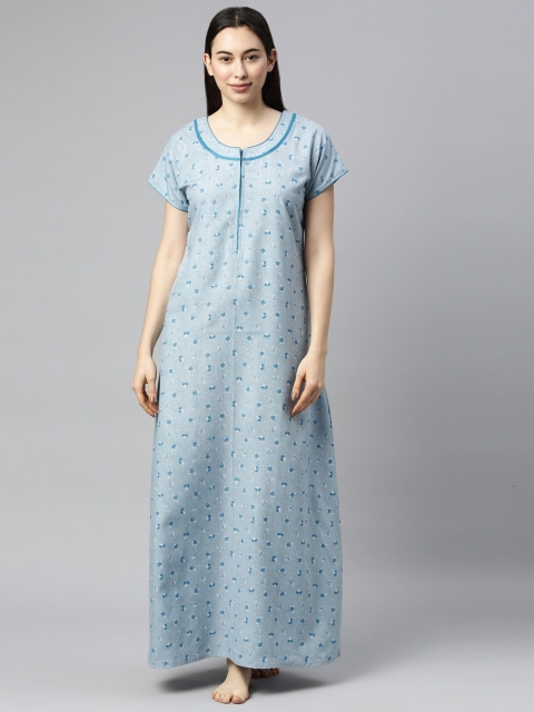 

GOLDSTROMS Blue Printed Maxi Nightdress
