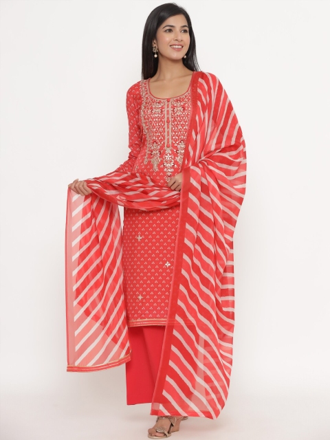 

Readiprint Fashions Red & White Printed Unstitched Dress Material