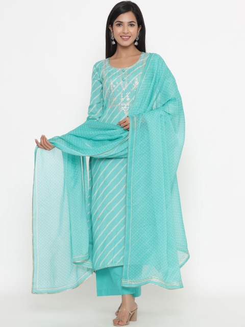 

Readiprint Fashions Blue & White Leheriya Printed Unstitched Dress Material