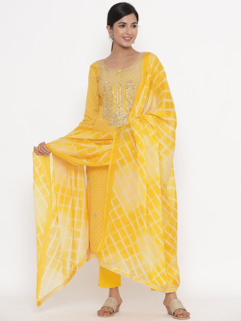 

Readiprint Fashions Yellow & White Printed Unstitched Dress Material