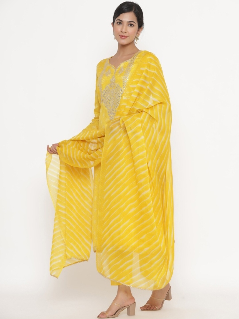 

Readiprint Fashions Yellow & White Bandhani Printed Unstitched Dress Material