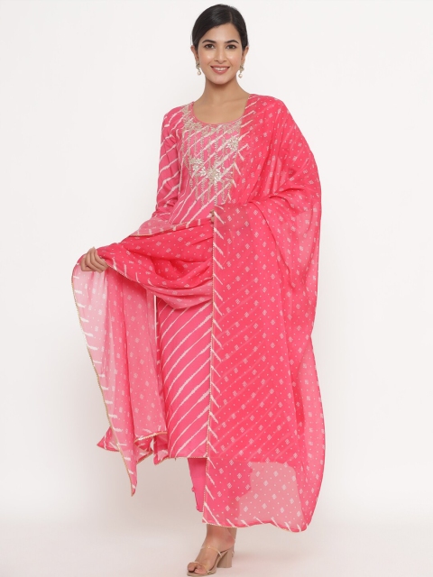 

Readiprint Fashions Pink & White Printed Unstitched Dress Material