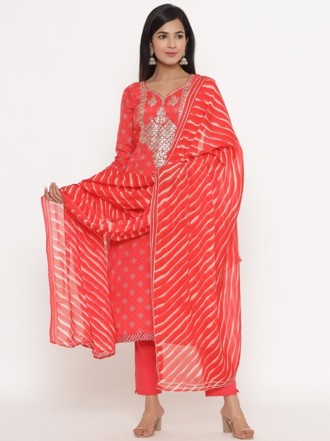 

Readiprint Fashions Red & White Printed Unstitched Dress Material