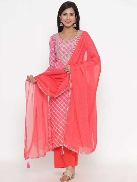 

Readiprint Fashions Pink & White Printed Unstitched Dress Material