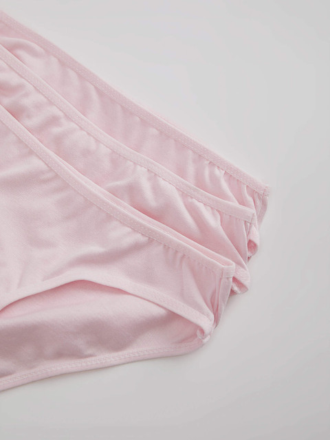 

DeFacto Girls Pack of 3 Pink-Coloured Solid Cotton Hipster Briefs