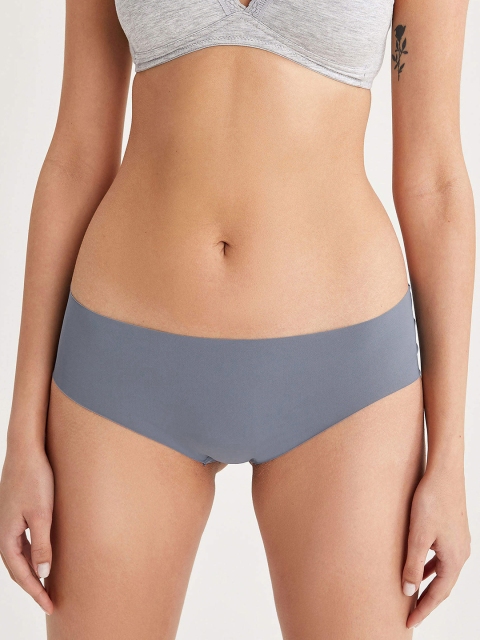 

DeFacto Women Charcoal Grey Solid Seamless Hipster Briefs S2987AZ