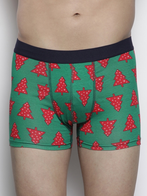 

DeFacto Men Green & Red Printed Boxer Briefs W7969AZ