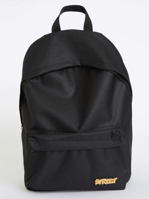 

DeFacto Men Black Solid Applique Detail Backpack