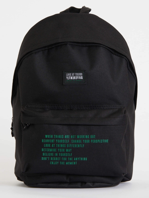 

DeFacto Men Black Typography Printed Backpack