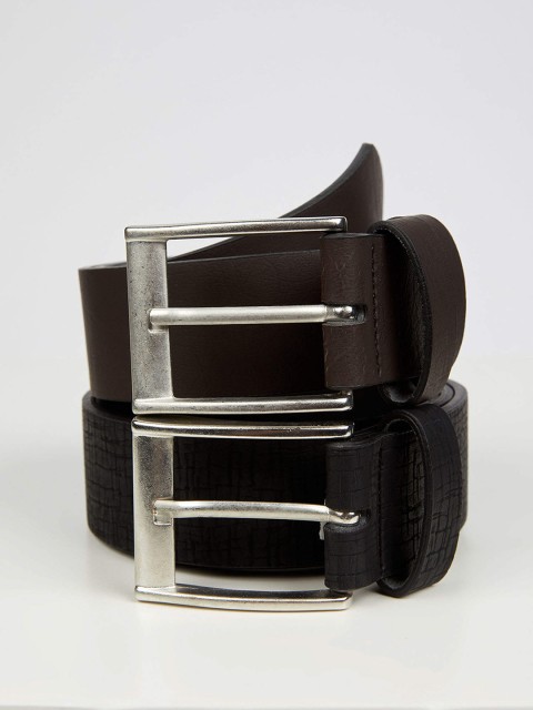 

DeFacto Men Set of 2 Formal Belts, Black