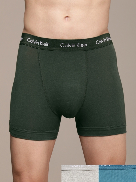 

Calvin Klein Underwear Men Pack of 3 Solid Trunks, Grey