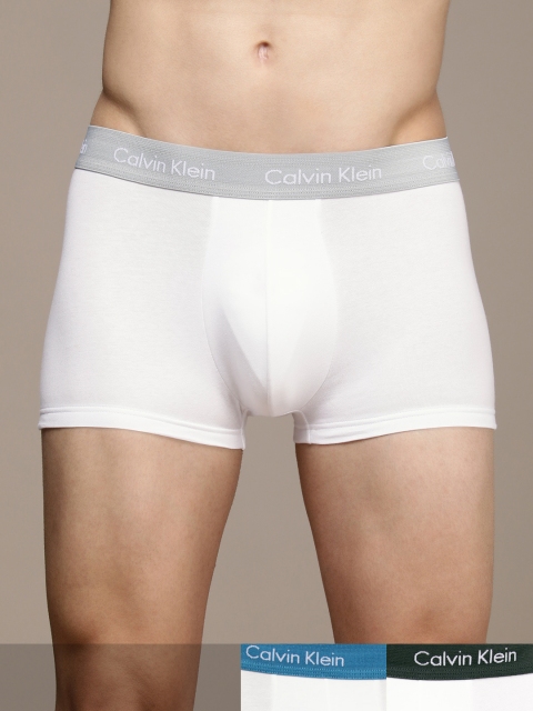 

Calvin Klein Underwear Men Pack of 3 White Solid Low-Rise Trunks U26641TS