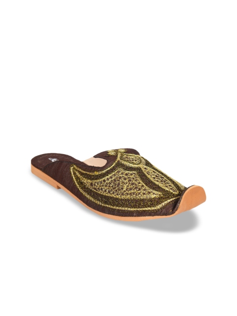 

Ajanta Men Brown Woven Design Mojaris