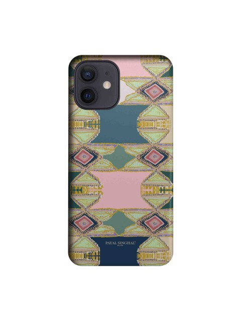 

macmerise Pink & Green Patterned iPhone 12 Sleek Back Case