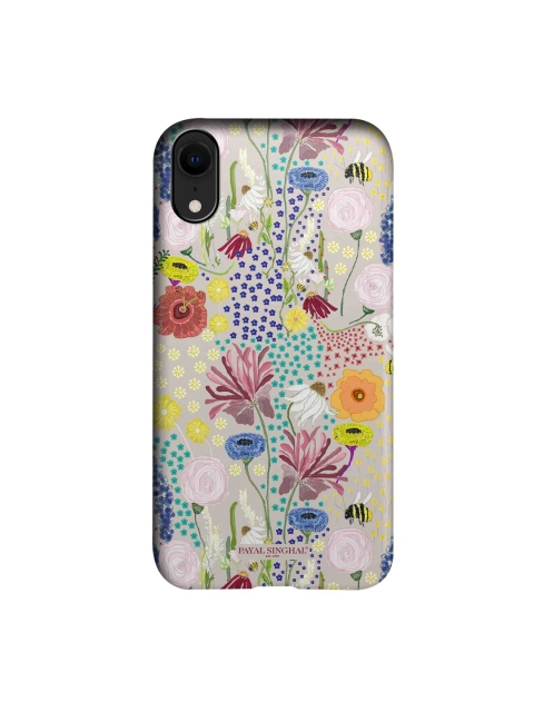 

macmerise Grey & Yellow Bee Garden Stone iPhone XR Back Case, White